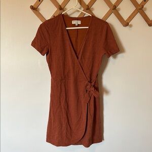 Madewell Wrap-Style Rust Dress